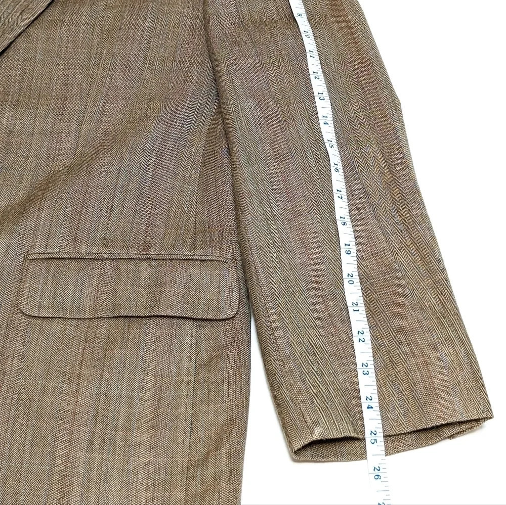 Lauren Ralph Lauren Tan Suit Jacket Blazer Silk Wool Blend size 44L - Picture 11 of 13